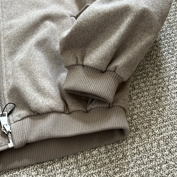 New Zara Men Bomber Jacket Coat Top Beige Tan M - Picture 7 of 12